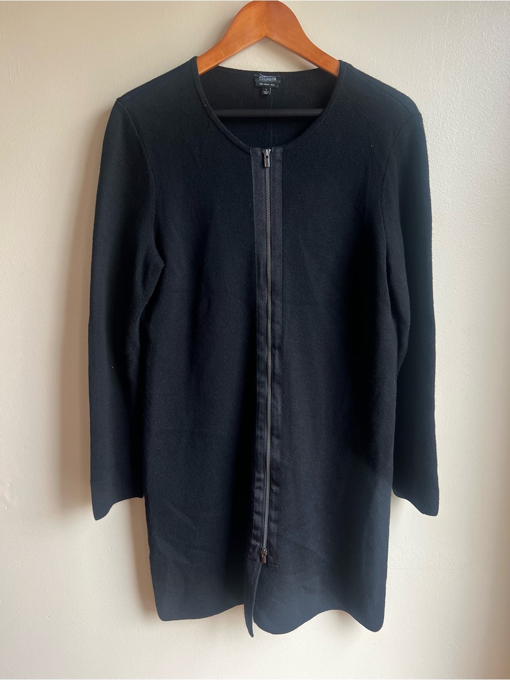 Talbots Black Zip-Front Trench Coat